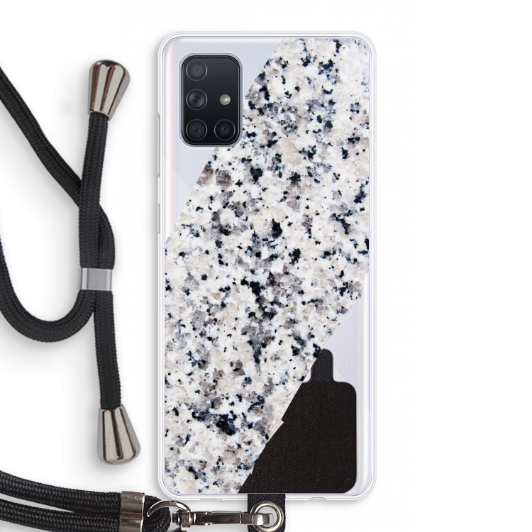 Gespikkelde marmer: Samsung Galaxy A71 Transparant Hoesje met koord