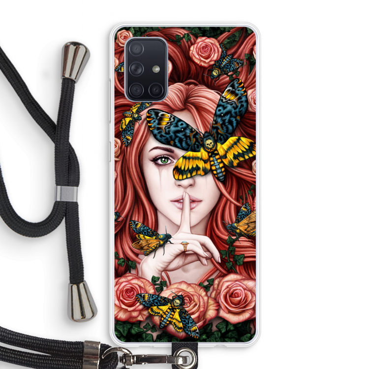 Lady Moth: Samsung Galaxy A71 Transparant Hoesje met koord