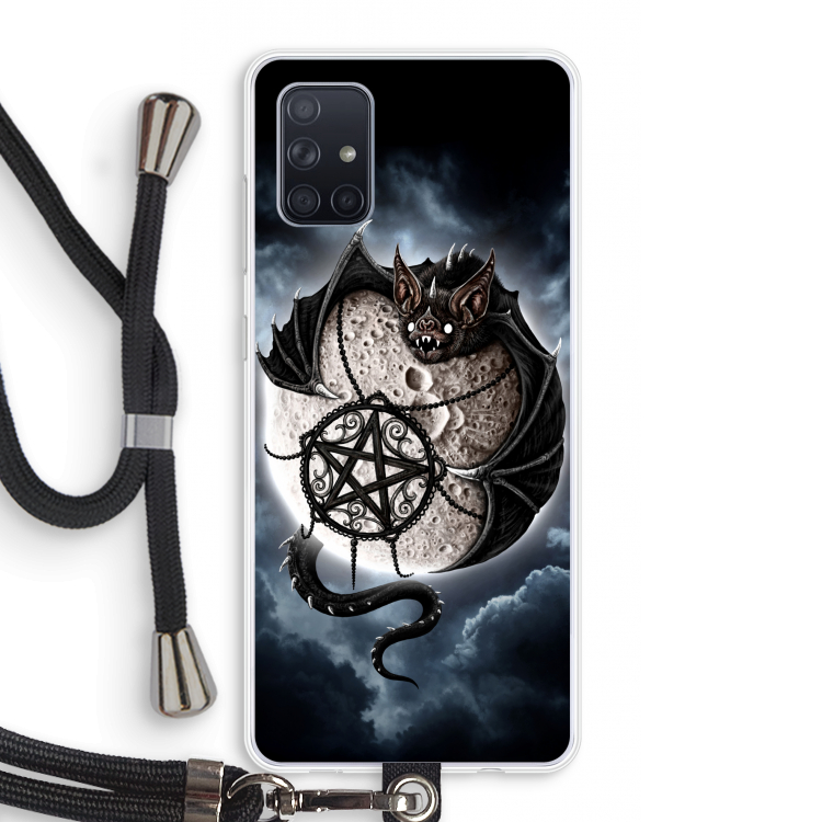 Volle maan: Samsung Galaxy A71 Transparant Hoesje met koord