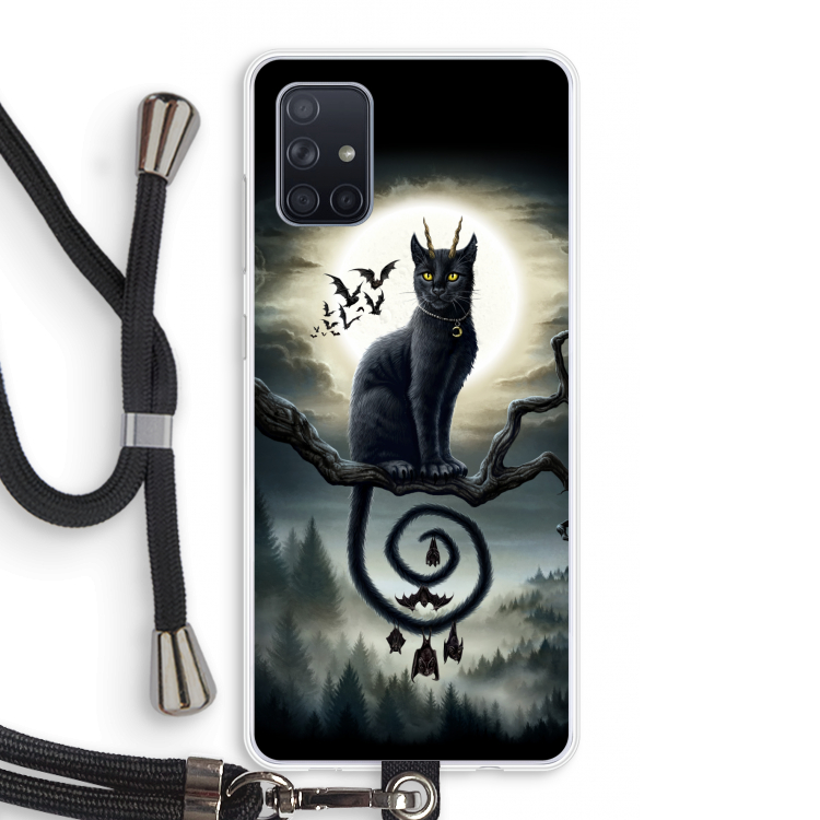 Moonlight Companions: Samsung Galaxy A71 Transparant Hoesje met koord