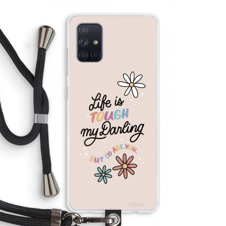 Tough Life: Samsung Galaxy A71 Transparant Hoesje met koord