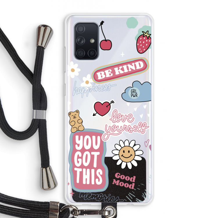 Positivity: Samsung Galaxy A71 Transparant Hoesje met koord