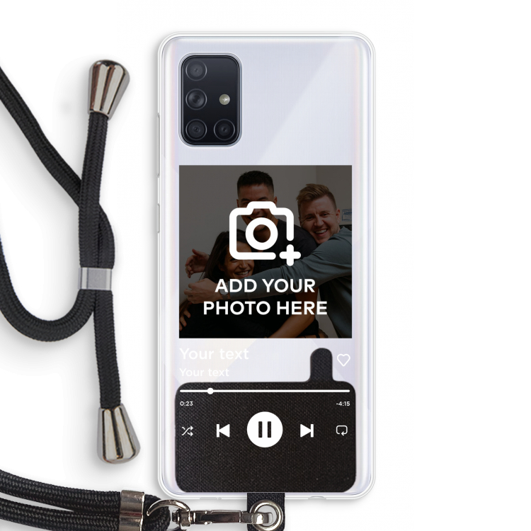 Music Player: Samsung Galaxy A71 Transparant Hoesje met koord