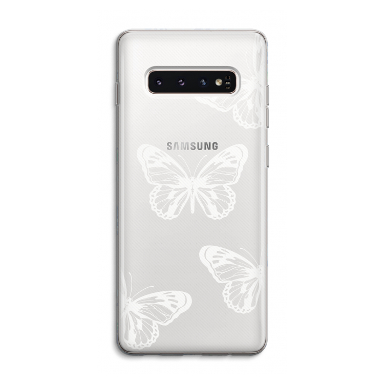 White butterfly: Samsung Galaxy S10 4G Transparant Hoesje