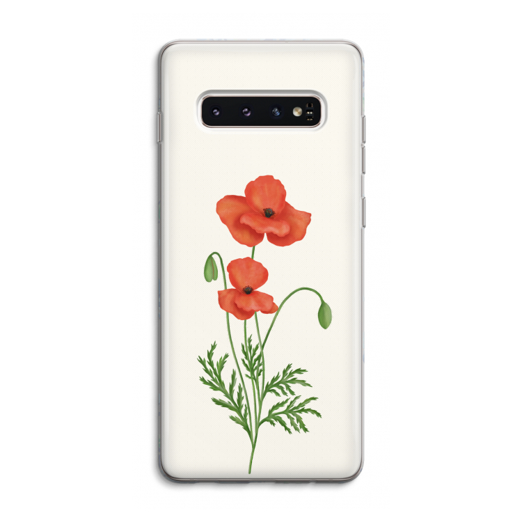 Red poppy: Samsung Galaxy S10 4G Transparant Hoesje