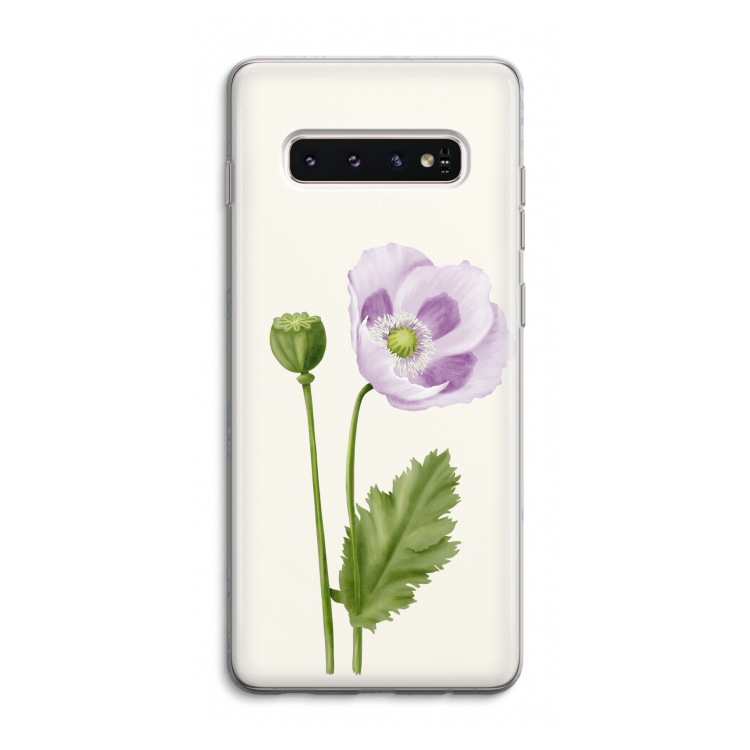 Purple poppy: Samsung Galaxy S10 4G Transparant Hoesje