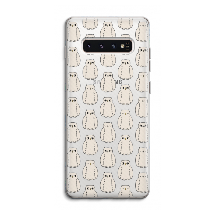 Uilen: Samsung Galaxy S10 4G Transparant Hoesje