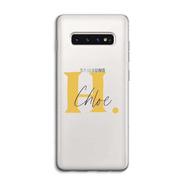 Amber Script: Samsung Galaxy S10 4G Transparant Hoesje