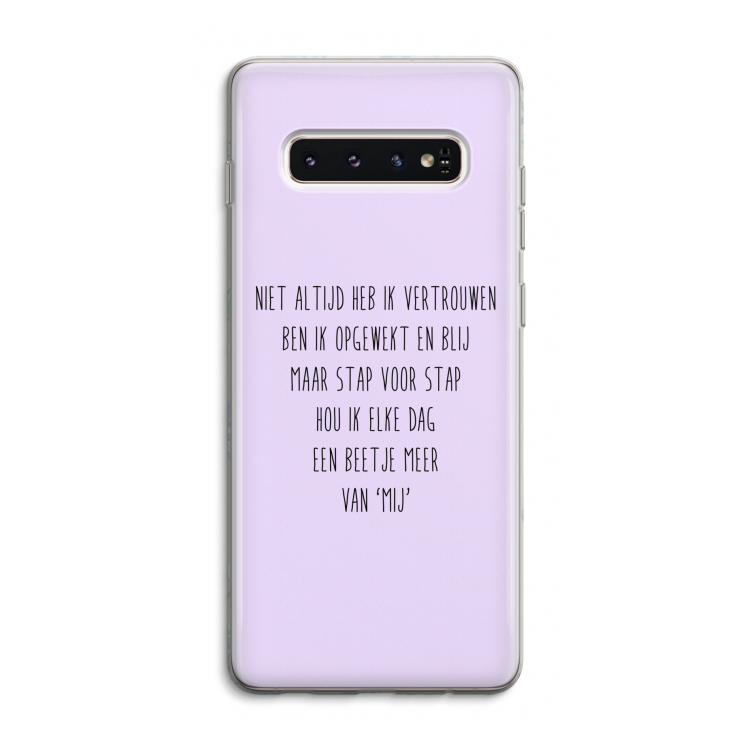Zelfvertrouwen: Samsung Galaxy S10 4G Transparant Hoesje