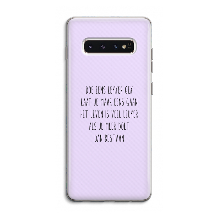 Gek: Samsung Galaxy S10 4G Transparant Hoesje