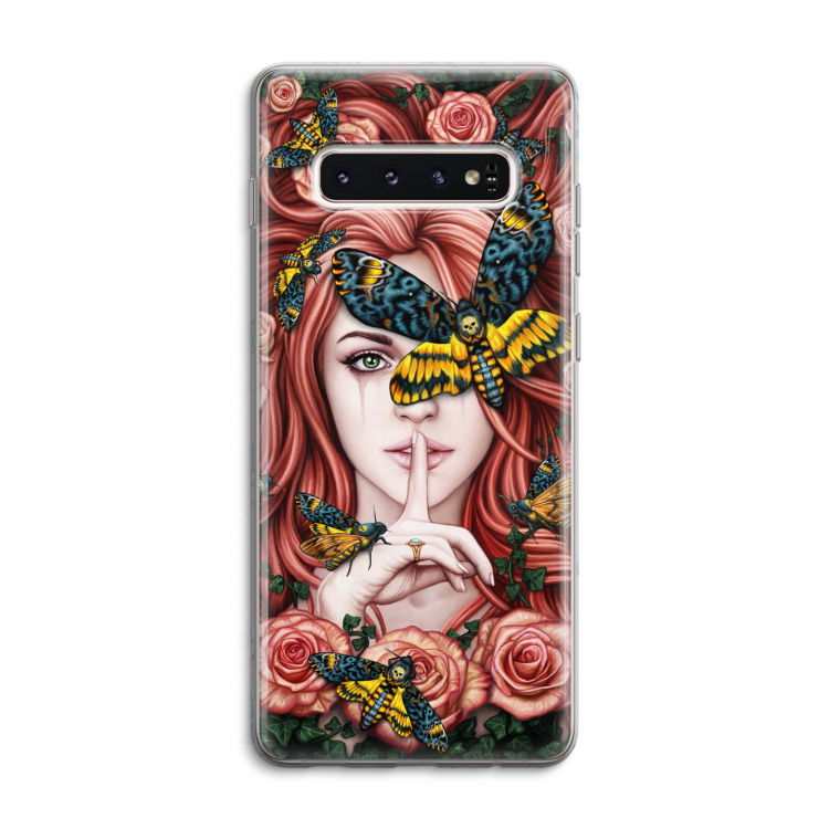 Lady Moth: Samsung Galaxy S10 4G Transparant Hoesje