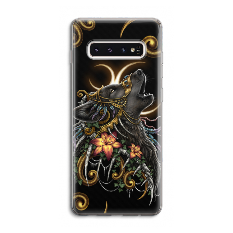 Huilende Wolf: Samsung Galaxy S10 4G Transparant Hoesje