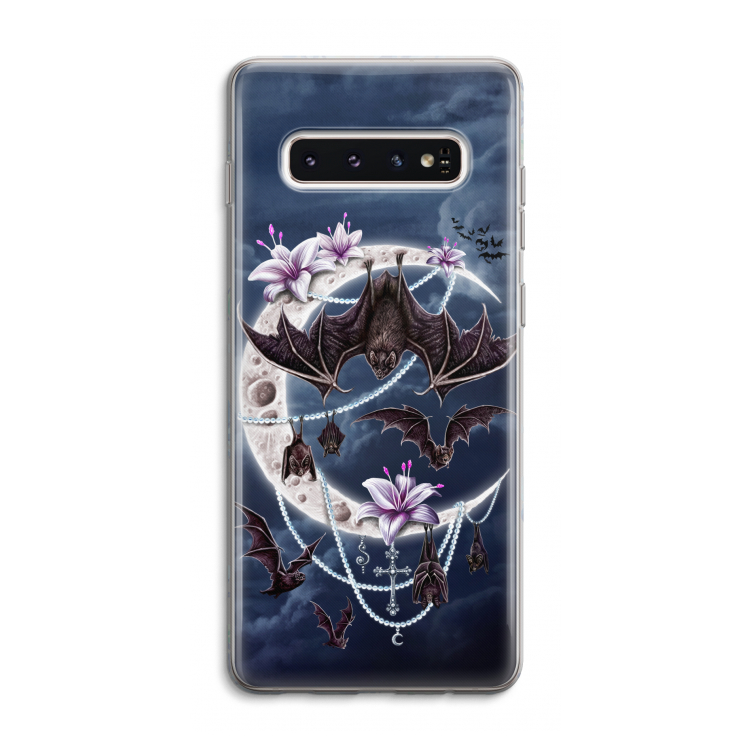 Vleermuizen Maan: Samsung Galaxy S10 4G Transparant Hoesje