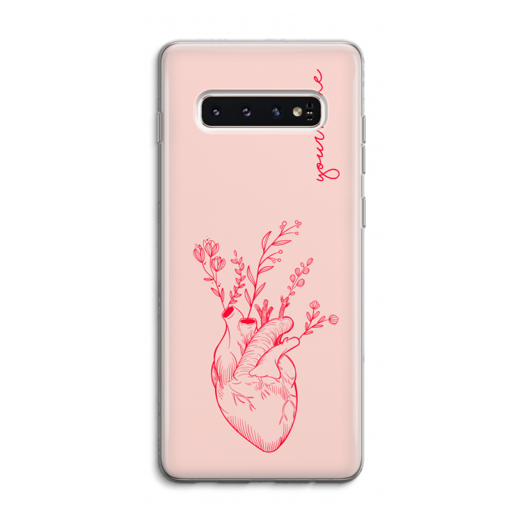 Blooming Heart: Samsung Galaxy S10 4G Transparant Hoesje