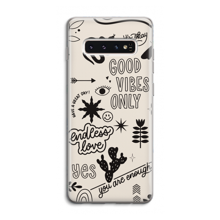 Good vibes: Samsung Galaxy S10 4G Transparant Hoesje