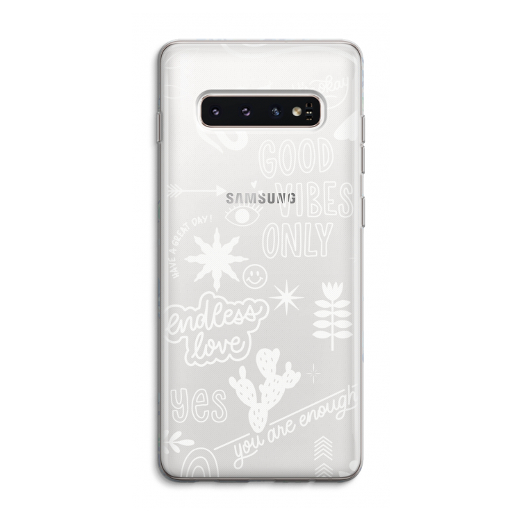 Good vibes: Samsung Galaxy S10 4G Transparant Hoesje
