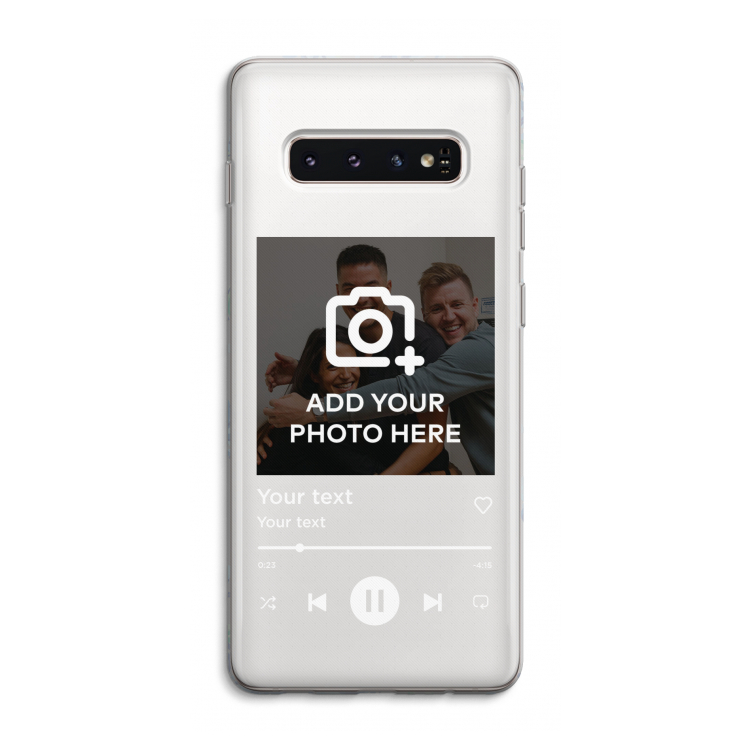 Music Player: Samsung Galaxy S10 4G Transparant Hoesje