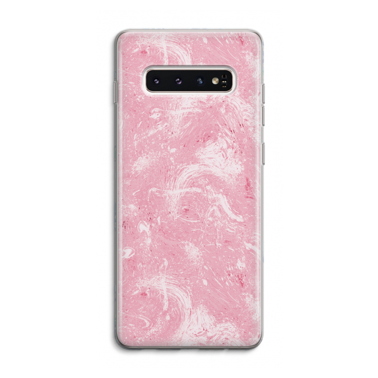 Abstract Painting Pink: Samsung Galaxy S10 4G Transparant Hoesje