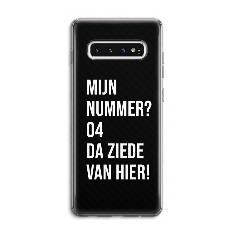 Da ziede van hier - Zwart: Samsung Galaxy S10 4G Transparant Hoesje