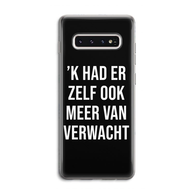 Meer verwacht - Zwart: Samsung Galaxy S10 4G Transparant Hoesje