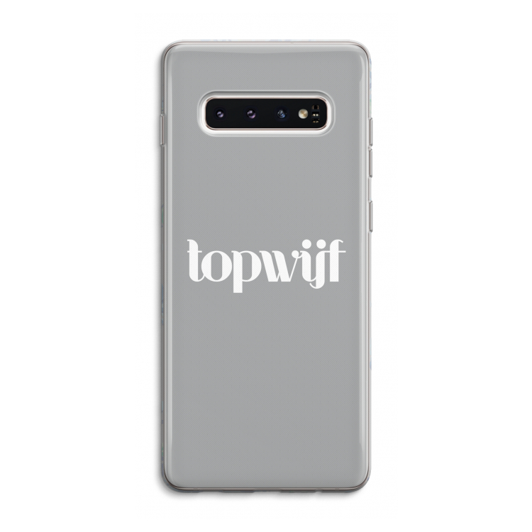 Topwijf Grijs Wit: Samsung Galaxy S10 4G Transparant Hoesje
