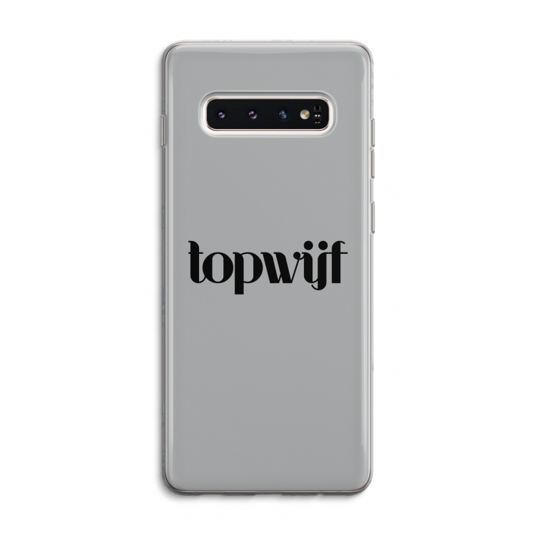 Topwijf Grijs Zwart: Samsung Galaxy S10 4G Transparant Hoesje