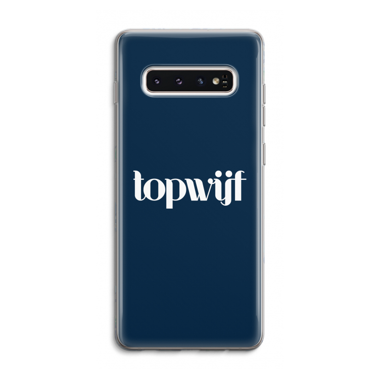 Topwijf Navy: Samsung Galaxy S10 4G Transparant Hoesje