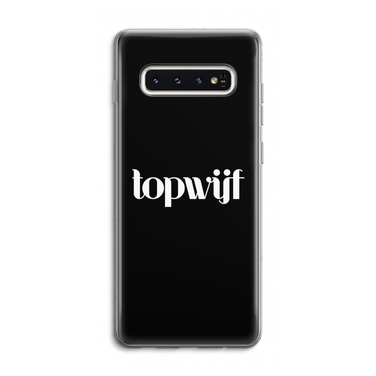 Topwijf Zwart: Samsung Galaxy S10 4G Transparant Hoesje