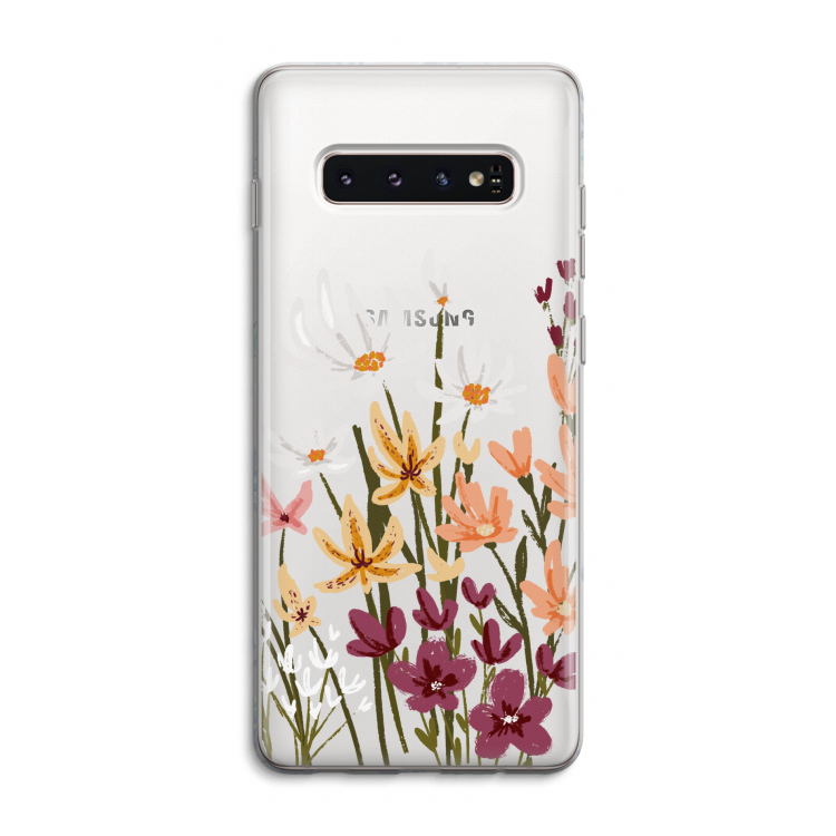 Painted wildflowers: Samsung Galaxy S10 4G Transparant Hoesje
