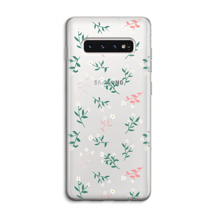 Small white flowers: Samsung Galaxy S10 4G Transparant Hoesje