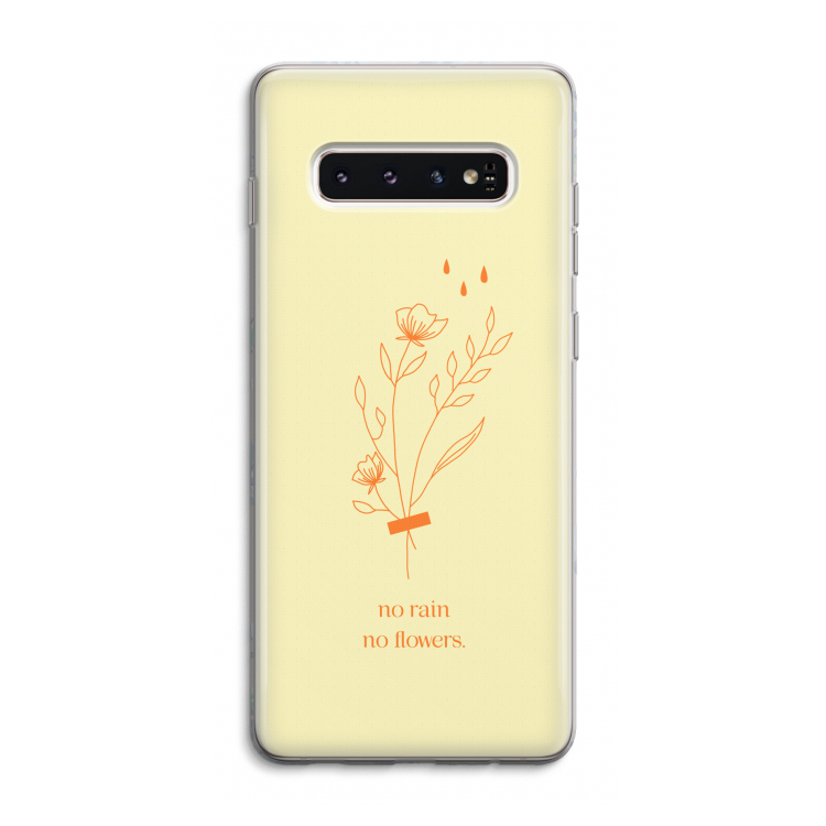 No rain no flowers: Samsung Galaxy S10 4G Transparant Hoesje