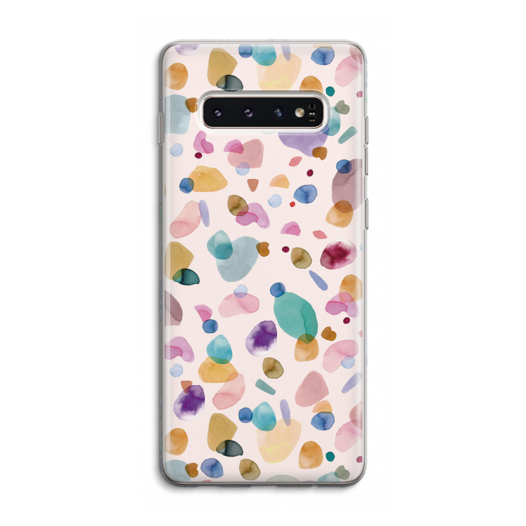 Terrazzo Memphis Pink: Samsung Galaxy S10 4G Transparant Hoesje