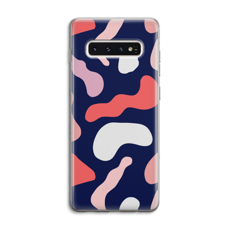 Memphis Shapes Pink: Samsung Galaxy S10 4G Transparant Hoesje