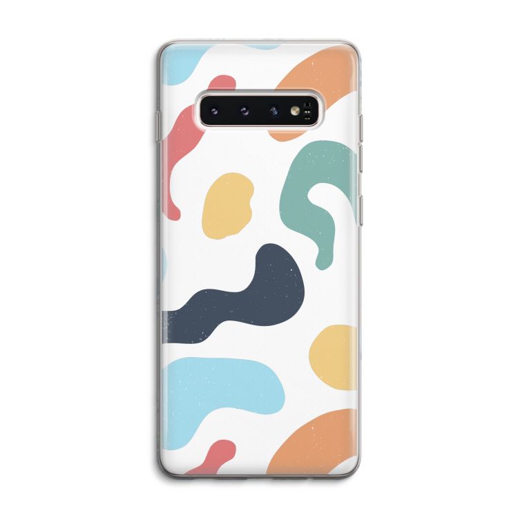 Memphis Shapes Blue: Samsung Galaxy S10 4G Transparant Hoesje