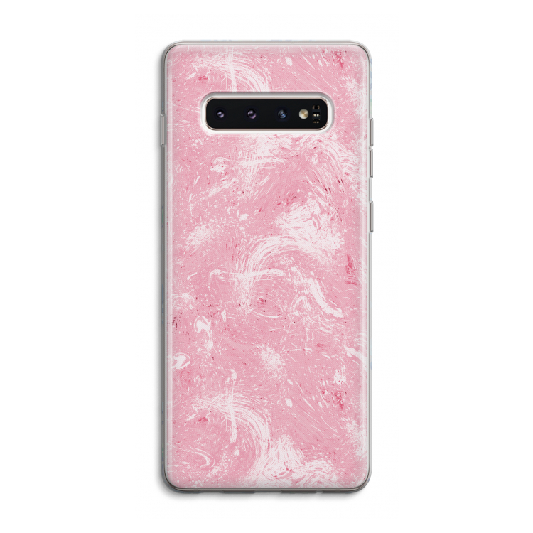 Abstract Painting Pink: Samsung Galaxy S10 4G Transparant Hoesje