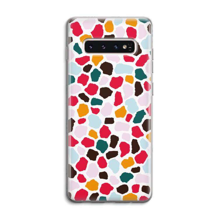 Colored Giraffe: Samsung Galaxy S10 4G Transparant Hoesje