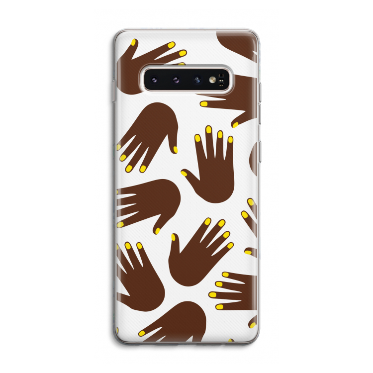 Hands dark: Samsung Galaxy S10 4G Transparant Hoesje