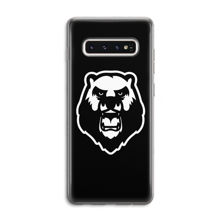 Angry Bear (black): Samsung Galaxy S10 4G Transparant Hoesje