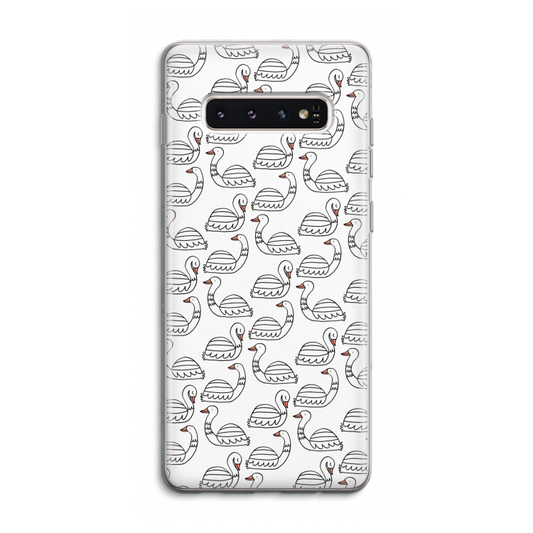 Zwanen: Samsung Galaxy S10 4G Transparant Hoesje