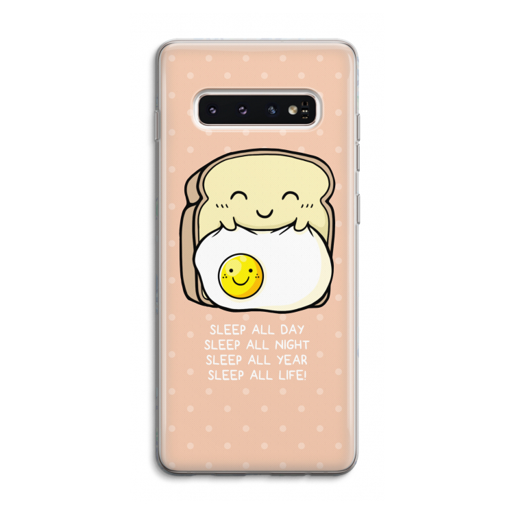 Sleep All Day: Samsung Galaxy S10 4G Transparant Hoesje