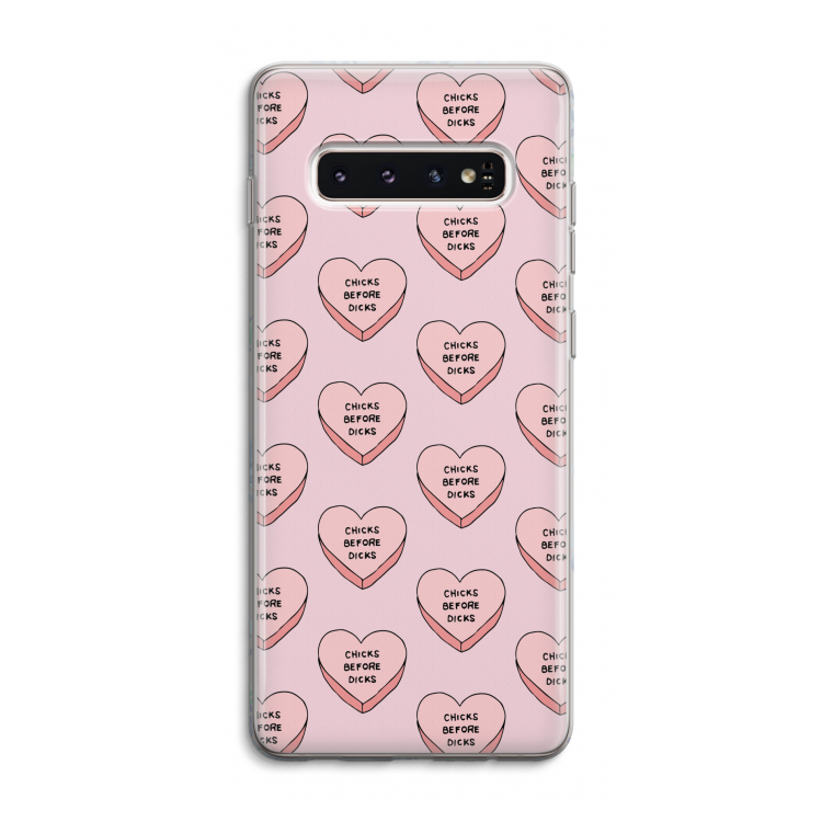 Chicks before dicks: Samsung Galaxy S10 4G Transparant Hoesje
