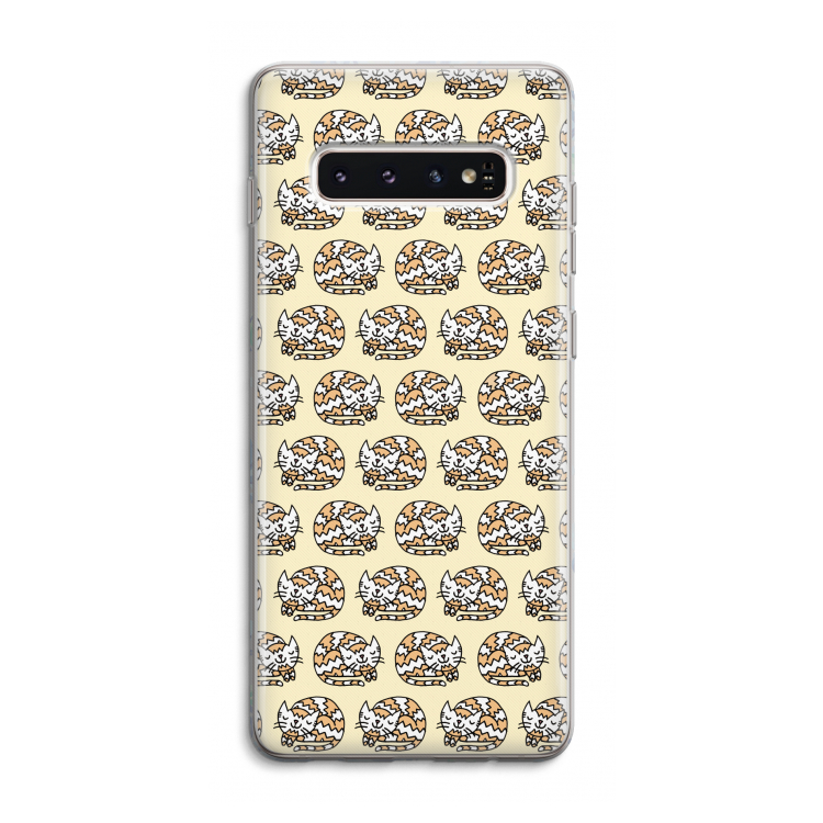 Slapende poes: Samsung Galaxy S10 4G Transparant Hoesje
