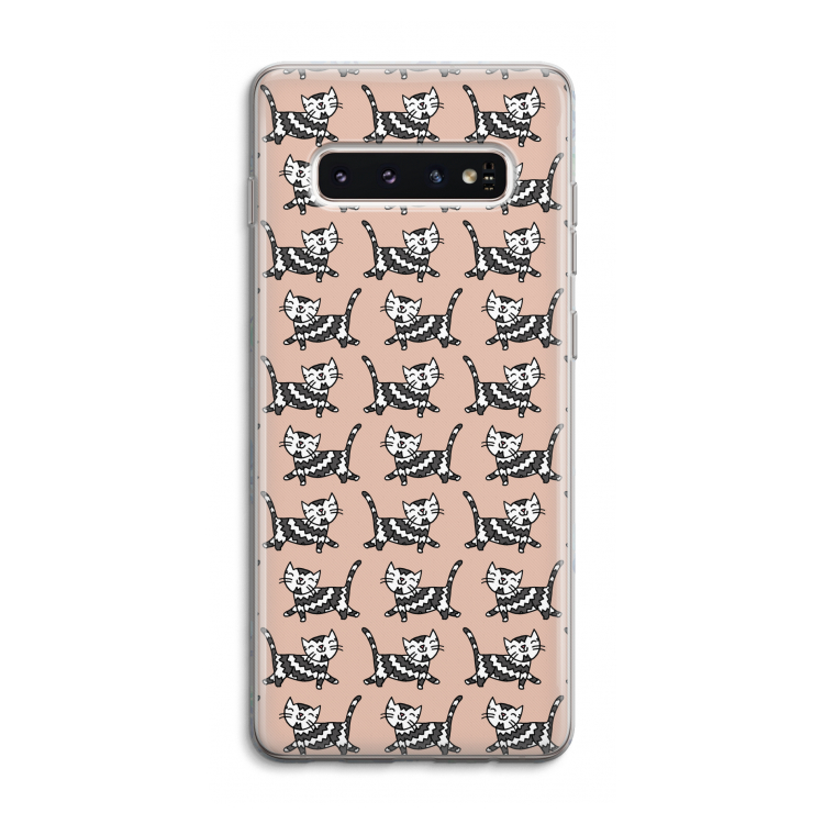 Zwarte poes: Samsung Galaxy S10 4G Transparant Hoesje
