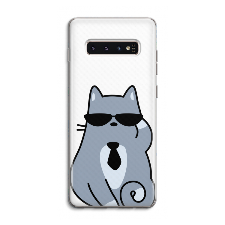 Cool cat: Samsung Galaxy S10 4G Transparant Hoesje