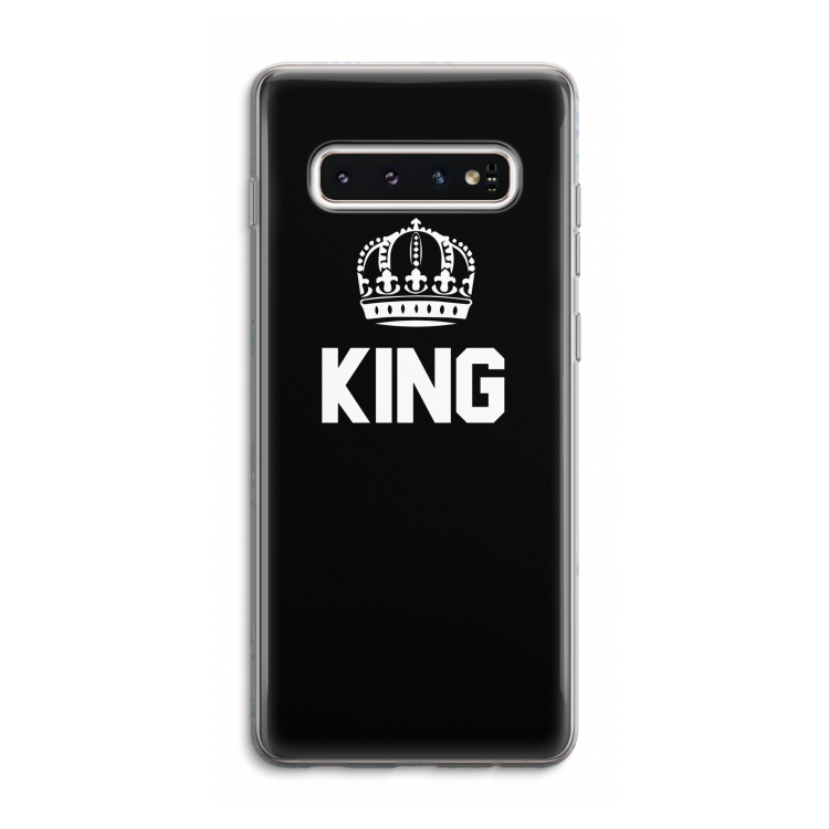 King zwart: Samsung Galaxy S10 4G Transparant Hoesje