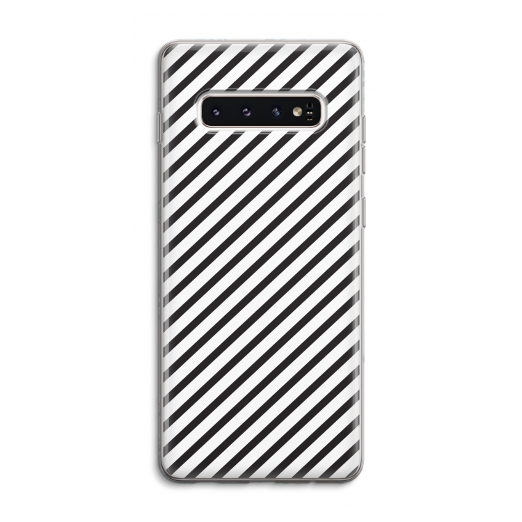 Strepen zwart-wit: Samsung Galaxy S10 4G Transparant Hoesje