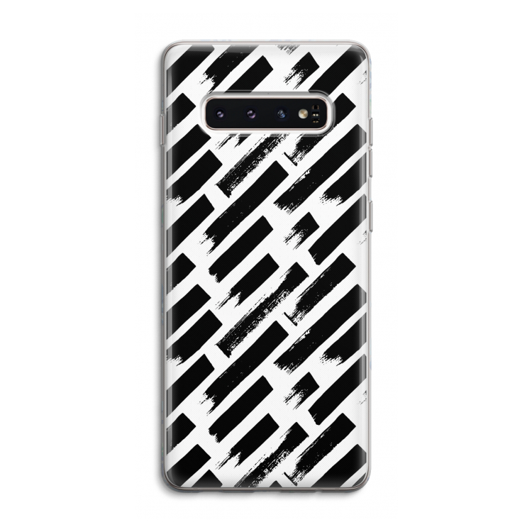 Zwarte vegen: Samsung Galaxy S10 4G Transparant Hoesje