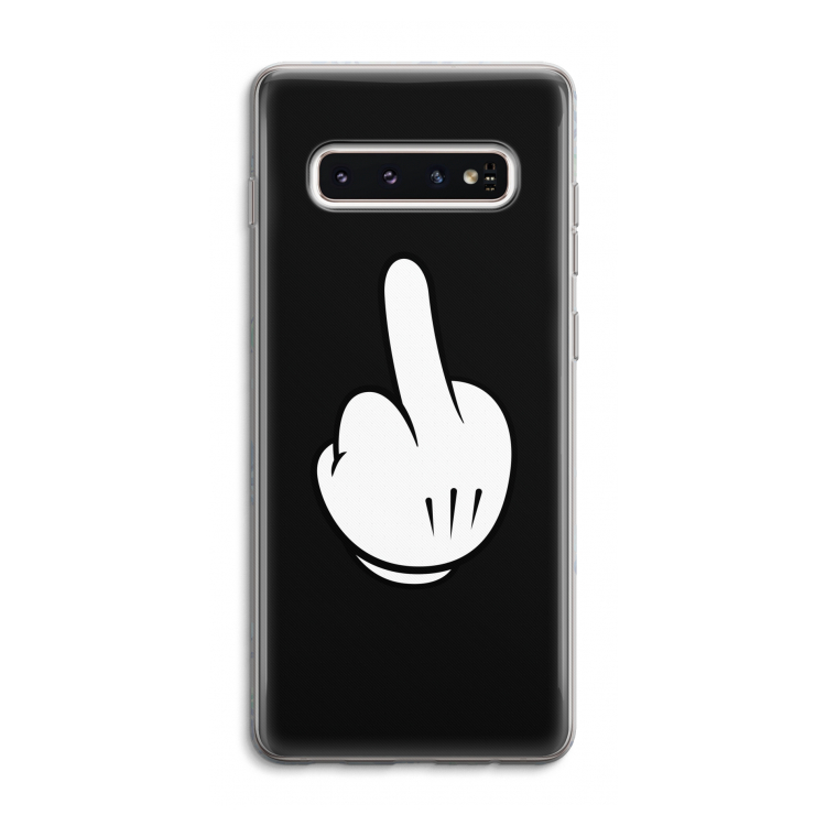 Middle finger black: Samsung Galaxy S10 4G Transparant Hoesje
