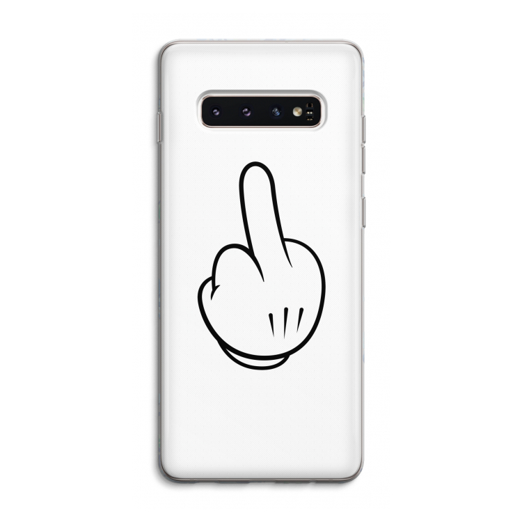 Middle finger white: Samsung Galaxy S10 4G Transparant Hoesje
