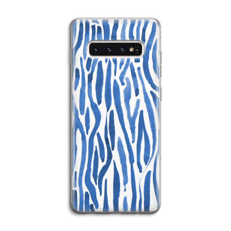 Blauwe nerven: Samsung Galaxy S10 4G Transparant Hoesje